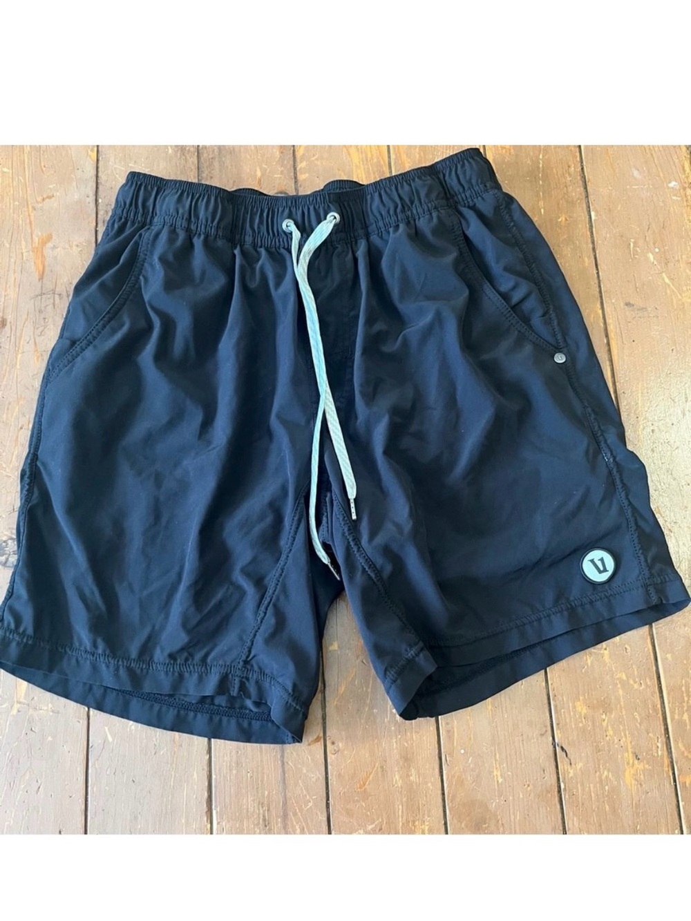 Vuori Men's Kore Shorts with a white drawstring and a built-in boxer-brief liner